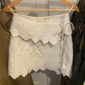 Ulla Johnson White Taryn Quilted Mini Skirt
